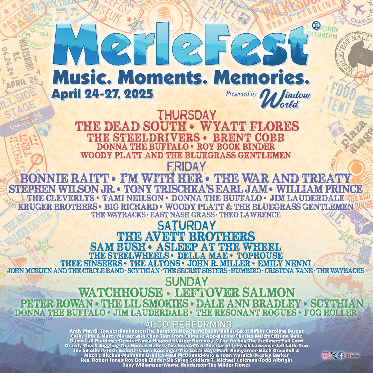 MF MerleFest! Kinda says it all! See you on Friday with a bunch of friends. Tickets via merlefest.org/purchase/. Thank you!