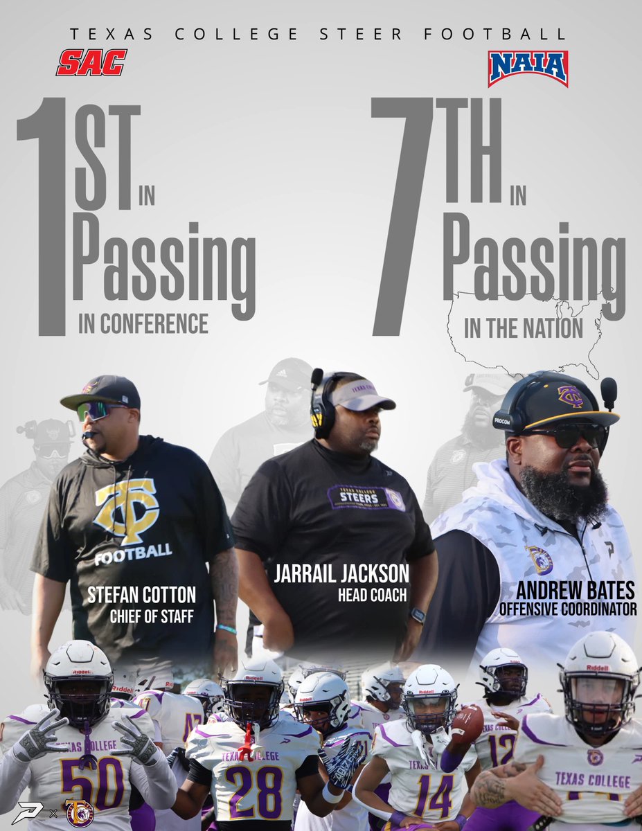 Big shout out to the Offensive staff on the historic season!!! Congratulations to our Offensive Coordinator/OL coach <a href="/CoachATBates/">Andrew Bates</a>, Our Runningbacks Coach <a href="/_coachcotto/">Coach Cotton</a>, QB/WR coach <a href="/Coach_JJackson2/">Coach Jarrail Jackson</a> 🏴‍☠️ on a job well done!!!  #SteerNation🤘