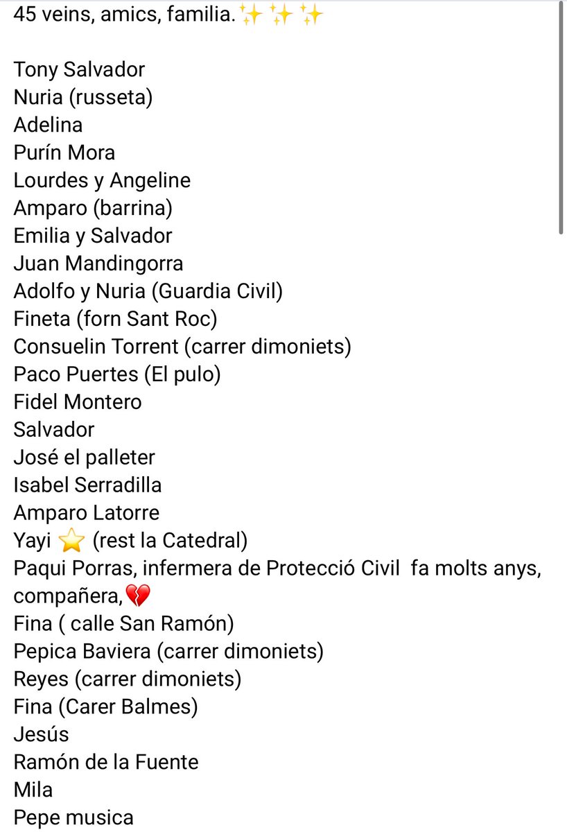 Ací tens @carlos_mazon_ una llista de persones molt estimades per el poble de Paiporta que van perdre la vida per la vostra incompetència. Ojalá no dorgau tranquils ni un día de la vostra miserable vida. #mazonaprision