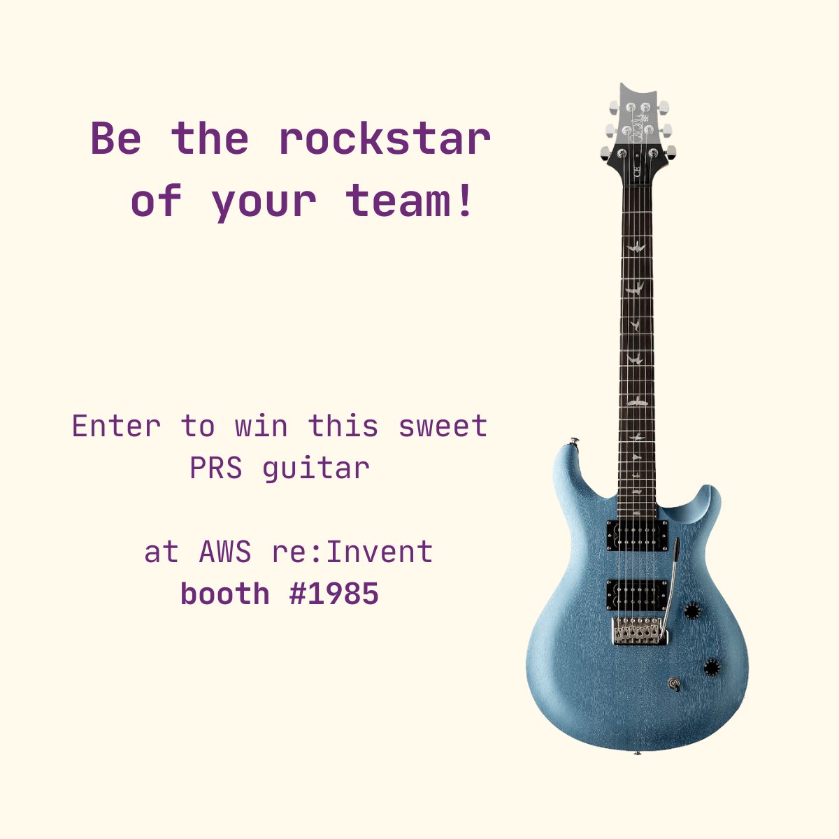 gitarcode's tweet image. Shred tech debt like a rock star!

Stop by re:Invent booth #1985 for a chance to win this PRS guitar! #AWSreInvent #techdebt