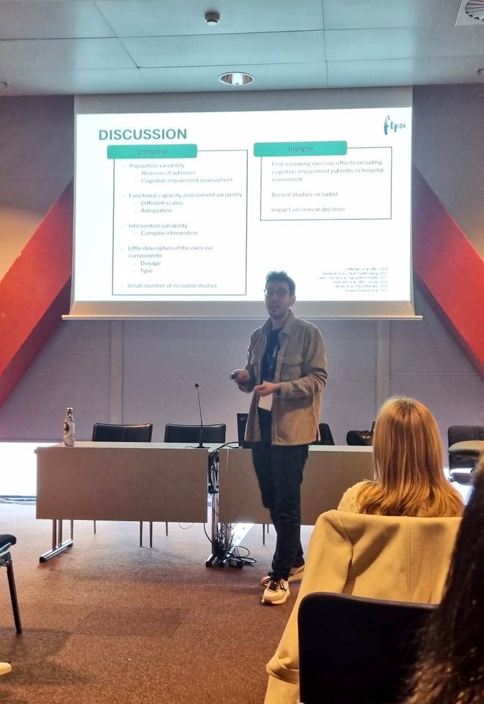 Aquest cap de setmana hem presentat la revisió sistemàtica i metaanàlisi sobre l'efectivitat de l'exercici en el pacient hospitalitzat amb deteriorament cognitiu en el marc del III Congrés Internacional de Fisioteràpia #ftp24