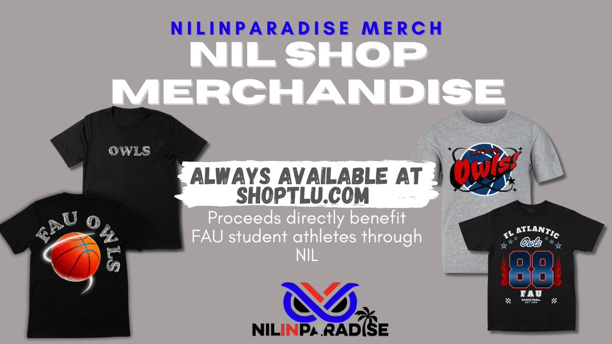 Hey Owls! Make sure to get your <a href="/nilinparadise_/">NILinParadise</a>  merch today to rep this season! We've got some amazing new designs for every fan! Proceeds help me and my teammates through NIL. #go owls
