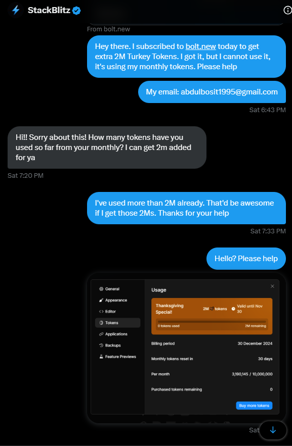 Abdul_Bosit's tweet photo. @stackblitz You guys seriuos? Why you don't reply to DMs? https://t.co/JKYa7TWBUi
