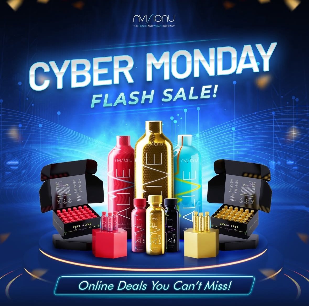 Llegó Cyber Monday! Es tu ÚLTIMA oportunidad para tener estos descuentos en los productos de bienestar y cursos digitales! Solo online. Es tú momento de subir tus habilidades, aumentar tu salud y eleva tu estilo de vida, desde la comodidad de tu casa😊

nvisionu.com/en-us/santopol…