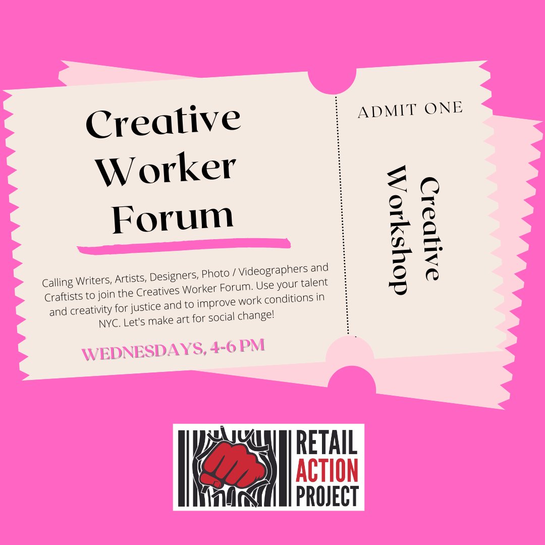Calling Writers, Artists, Designers, Photo/Videographers and Craftists: join the Creative Workers Forum. Let's make art for humanity! Hosted both in-person and over Zoom on Wednesdays, 4-6 PM.

Register: docs.google.com/forms/d/e/1FAI…