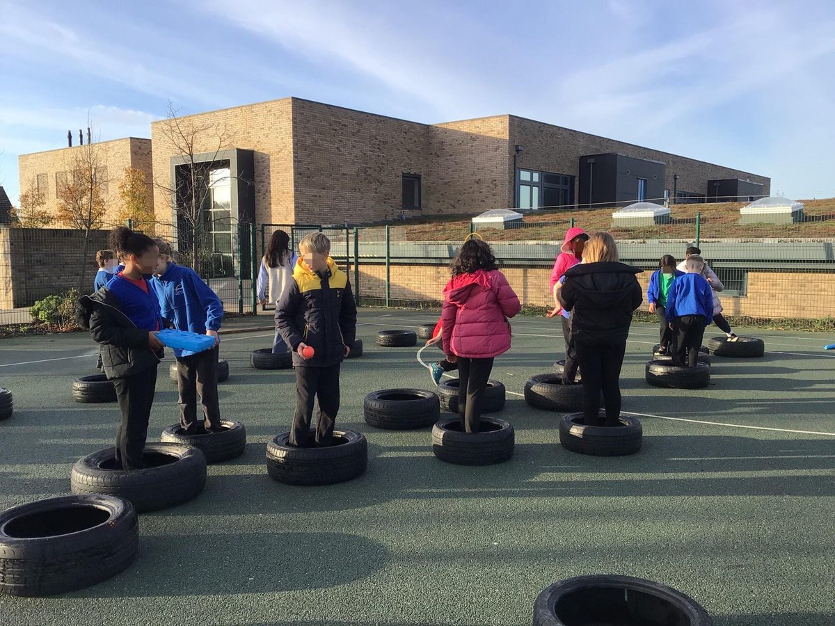 Eagles class, Year 6, were practicing their problem solving and team work skills in PE. Super job! #resilience