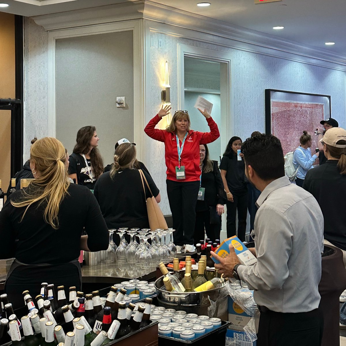 BSNSPORTS's tweet photo. Cheers to connecting with awesome coaches at the IWLCA Convention! Thanks to everyone who joined us for the Exhibitor Happy Hour with BSN SPORTS and #STX. #IWLCA2024 https://t.co/B9AtB6RsAo