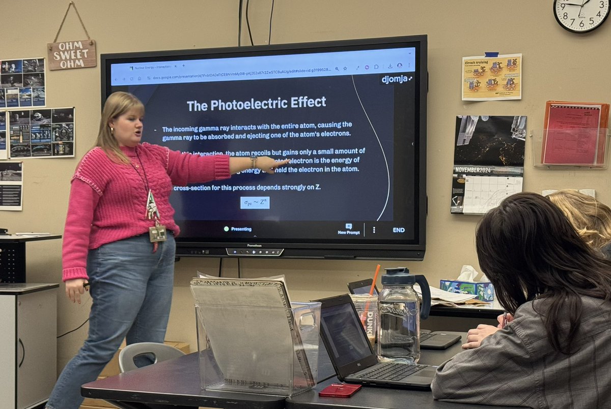 Loved visiting the Nuclear Energy and Engineering class today to see presentations and new material by Ms. Carter! Great job by all!