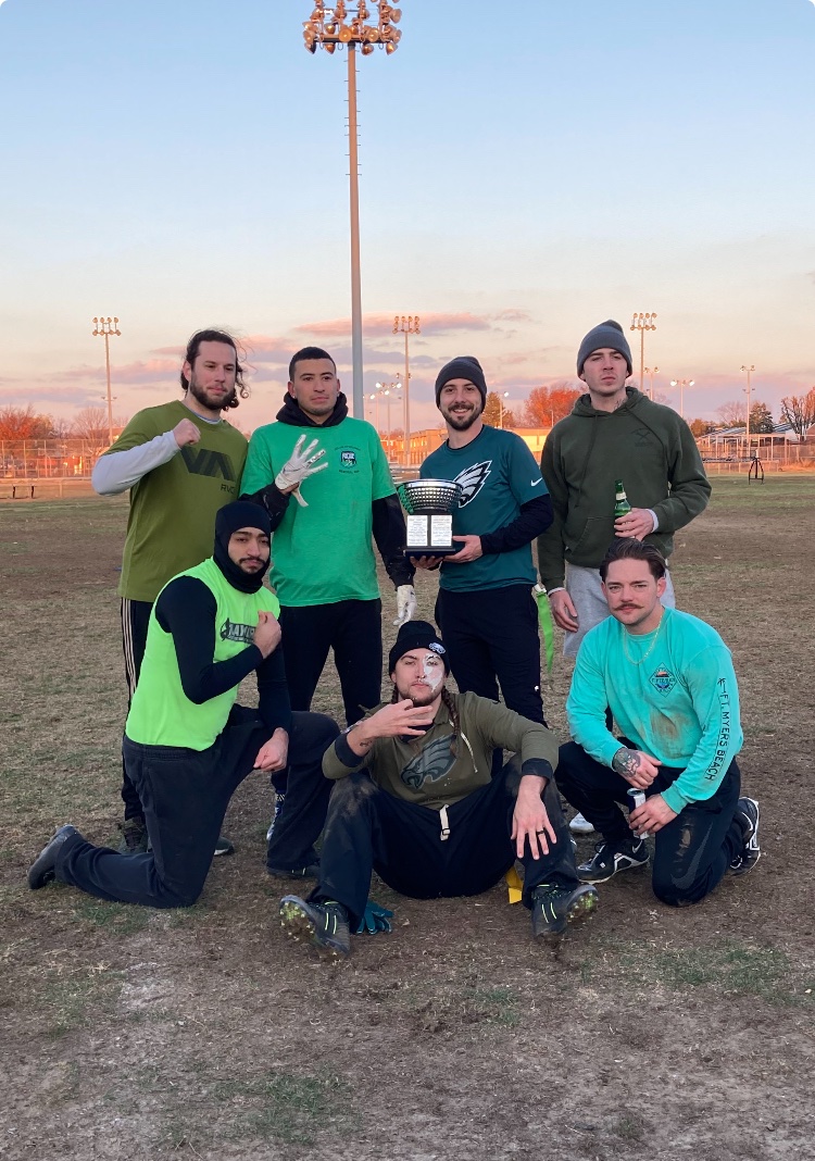OfficialEFL's tweet photo. Congrats to captain Dylan Blecker &amp; Green team for a dominate MegaBowl victory defeating Black 61-22 in the final. Also huge thank you to everyone who donated a toy for our “Toys for Tots” drive. Toys have been delivered to our drop off location 🫡 https://t.co/zj58vVOrng