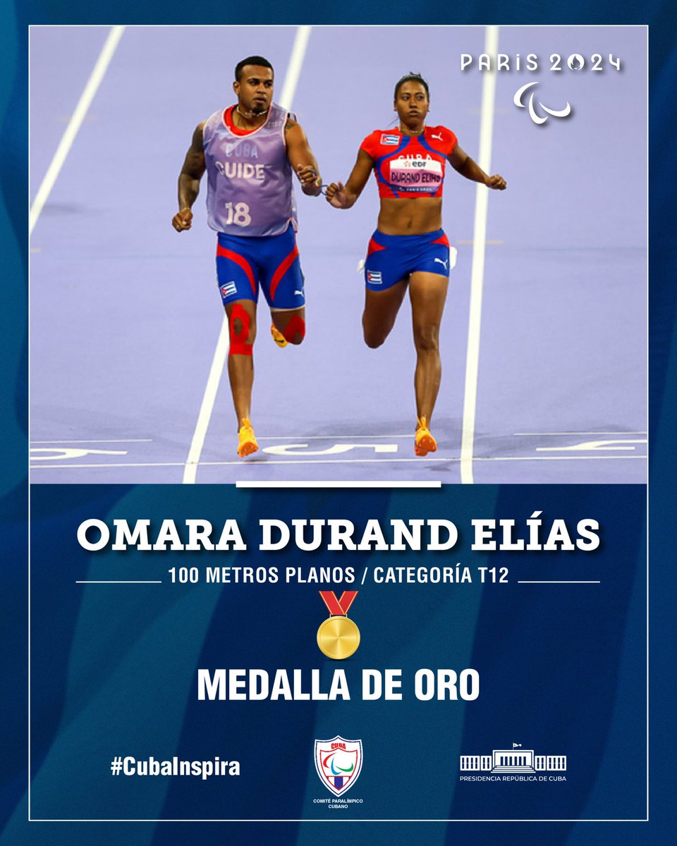 DiazCanelB's tweet photo. Omara Durand hizo a #Cuba llorar de emoción al despedirse este 2024 de una carrera multidorada. 

Muchas felicidades a nuestra reina de la velocidad por ser la mejor exponente del deporte para personas en situación de discapacidad. 

El reconocimiento para todos los destacados. https://t.co/GmWmxsJKB4