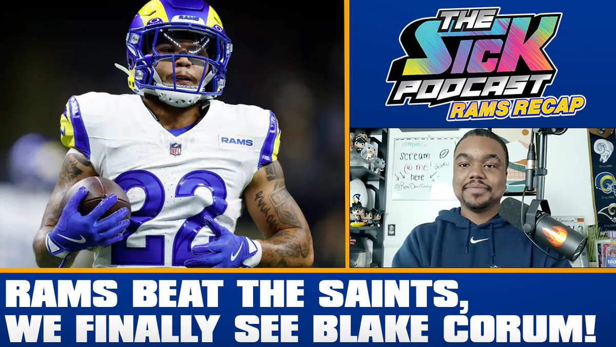 🚨New Episode🚨

<a href="/RealDealFantasy/">LaQuan Jones</a> discusses:

🔵Rams win vs Saints
🔵Blake Corum... FINALLY!
🔵Omar Speights
🔵&amp; more!

Full pod👇
Watch: youtu.be/UdbAkwNHtdo
Listen: traffic.megaphone.fm/SICMED98735228…

#RamsHouse #thesickpodcast