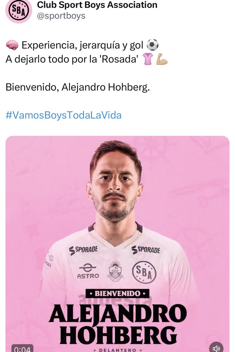 MacedoJeronimo's tweet photo. Sport Boys anuncia a Alejandro Hohberg , de 33 años 🇵🇪, como nuevo jugador.
Es pedido de Cristian Paulucci.
Llega como jugador libre.
Procedente de Sporting Cristal. Rescindío contrato con los celestes.
@L1MAX_ https://t.co/N5F1Nemmpd