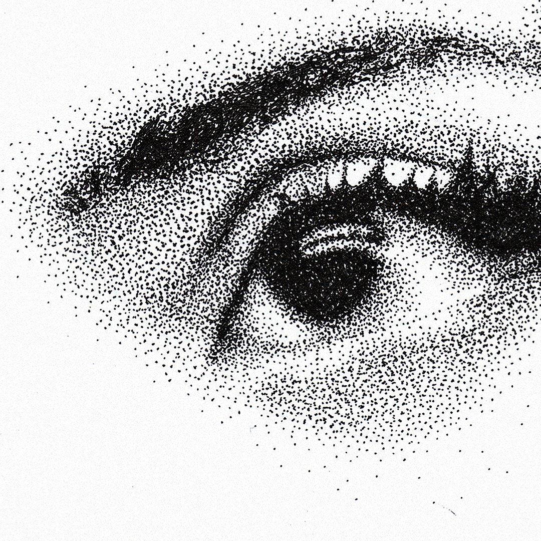 my girlfriend's eyes (.10 fineliner on matte paper)