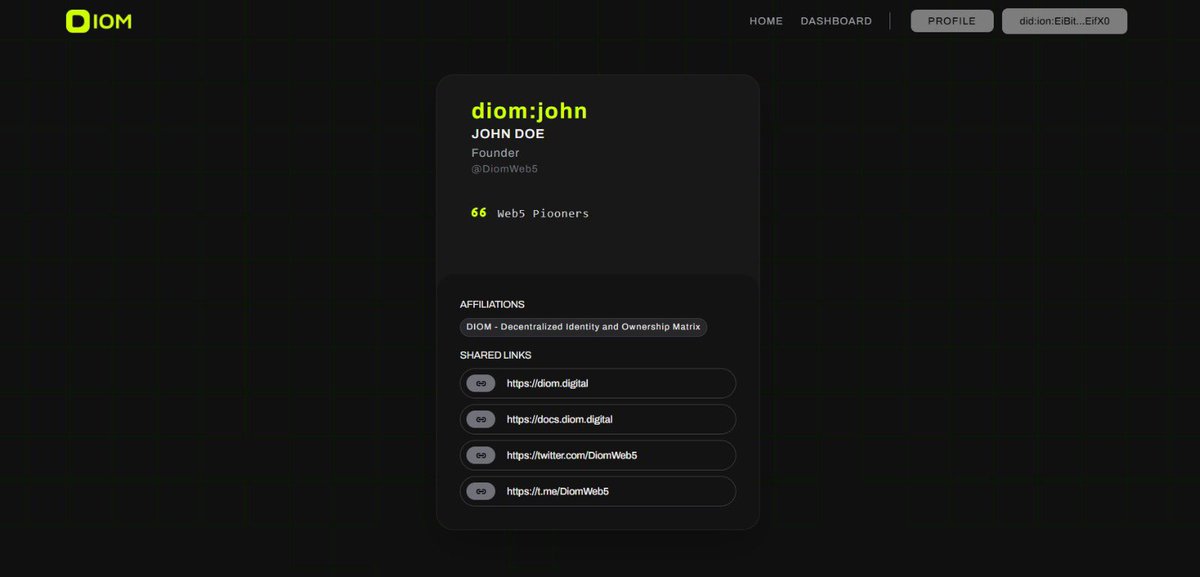 🚀 Take control of your digital identity.

Say goodbye to centralized logins and data control. With DIOM, you can create your own DID today and step into the world of Web5 on Ethereum.

🔑 Your identity, secured and self-sovereign.
👉 Create your DID now: diom.digital