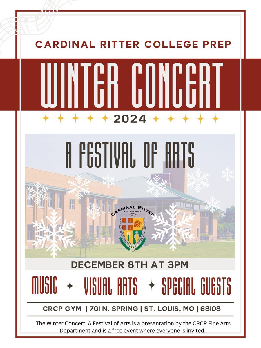 Please join us for our annual Winter Concert: A Festival of Arts at CRCP! This is a FREE event and everyone is invited, featuring CRCP student performances of faith-filled and holiday vocal and instrumental music, fine arts presentations and special guests.
#LionPride