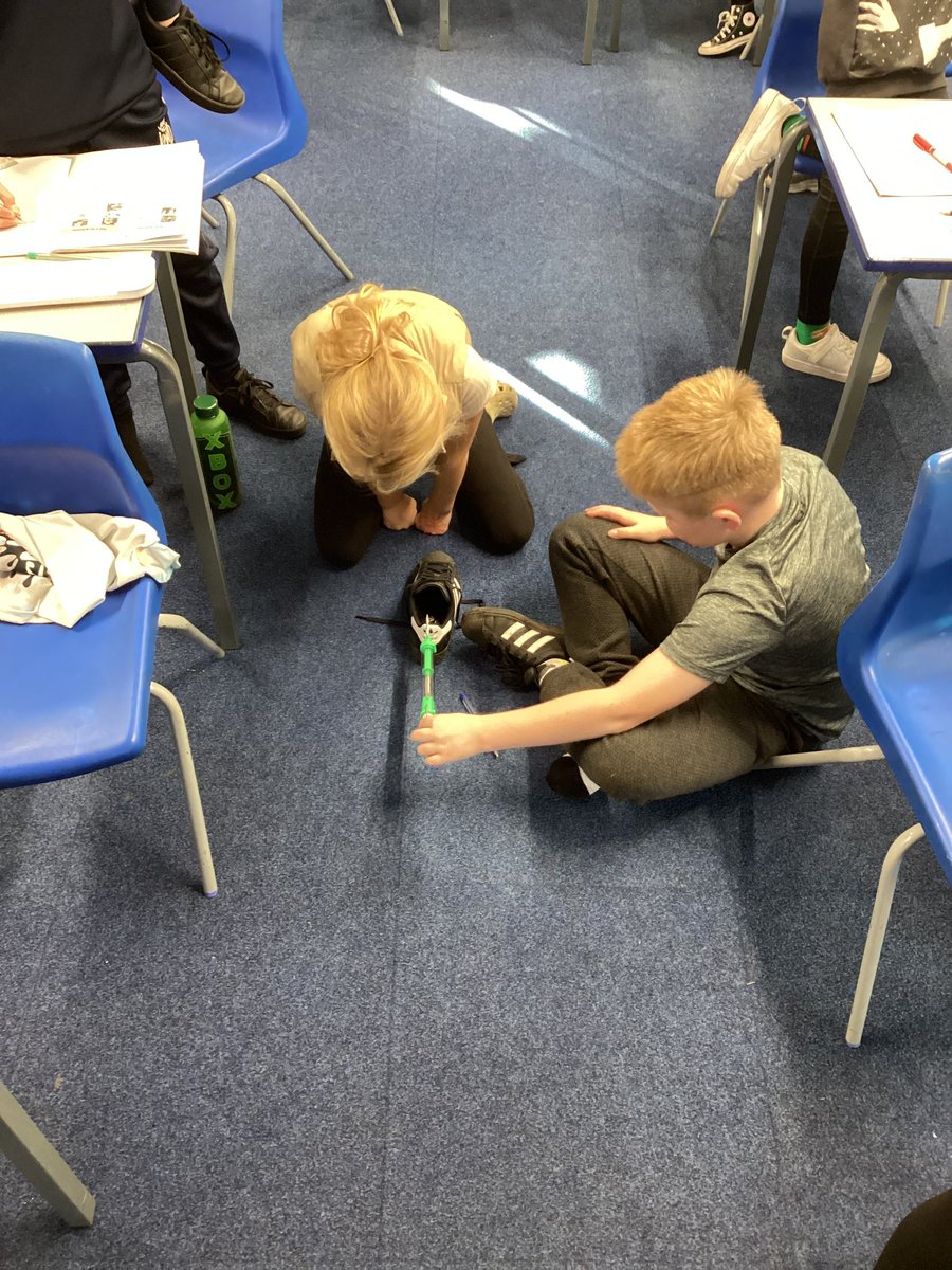 Y5 have been investigating which material on the soles of their shoes creates the most friction. They have been measuring accurately and controlling variables to make it fair. 😊 #TeamTJI #inquisitive #wearescientists