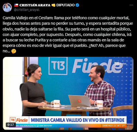 Javiera Toro Cáceres (@javieratoroc) on Twitter photo Diputado <a href="/cristian_arayal/">🇨🇱 𝐂𝐑𝐈𝐒𝐓𝐈𝐀́𝐍 𝐀𝐑𝐀𝐘𝐀 👊 DIPUTADO</a>, si no me tuviera bloqueada, quizás sabría que toda persona puede elegir atenderse en la salud pública, y que el ajuar es un derecho garantizado para cada niño o niña nacido en el sistema. Se llama igualdad de derechos y protección universal a la niñez Diputado <a href="/cristian_arayal/">🇨🇱 𝐂𝐑𝐈𝐒𝐓𝐈𝐀́𝐍 𝐀𝐑𝐀𝐘𝐀 👊 DIPUTADO</a>, si no me tuviera bloqueada, quizás sabría que toda persona puede elegir atenderse en la salud pública, y que el ajuar es un derecho garantizado para cada niño o niña nacido en el sistema. Se llama igualdad de derechos y protección universal a la niñez