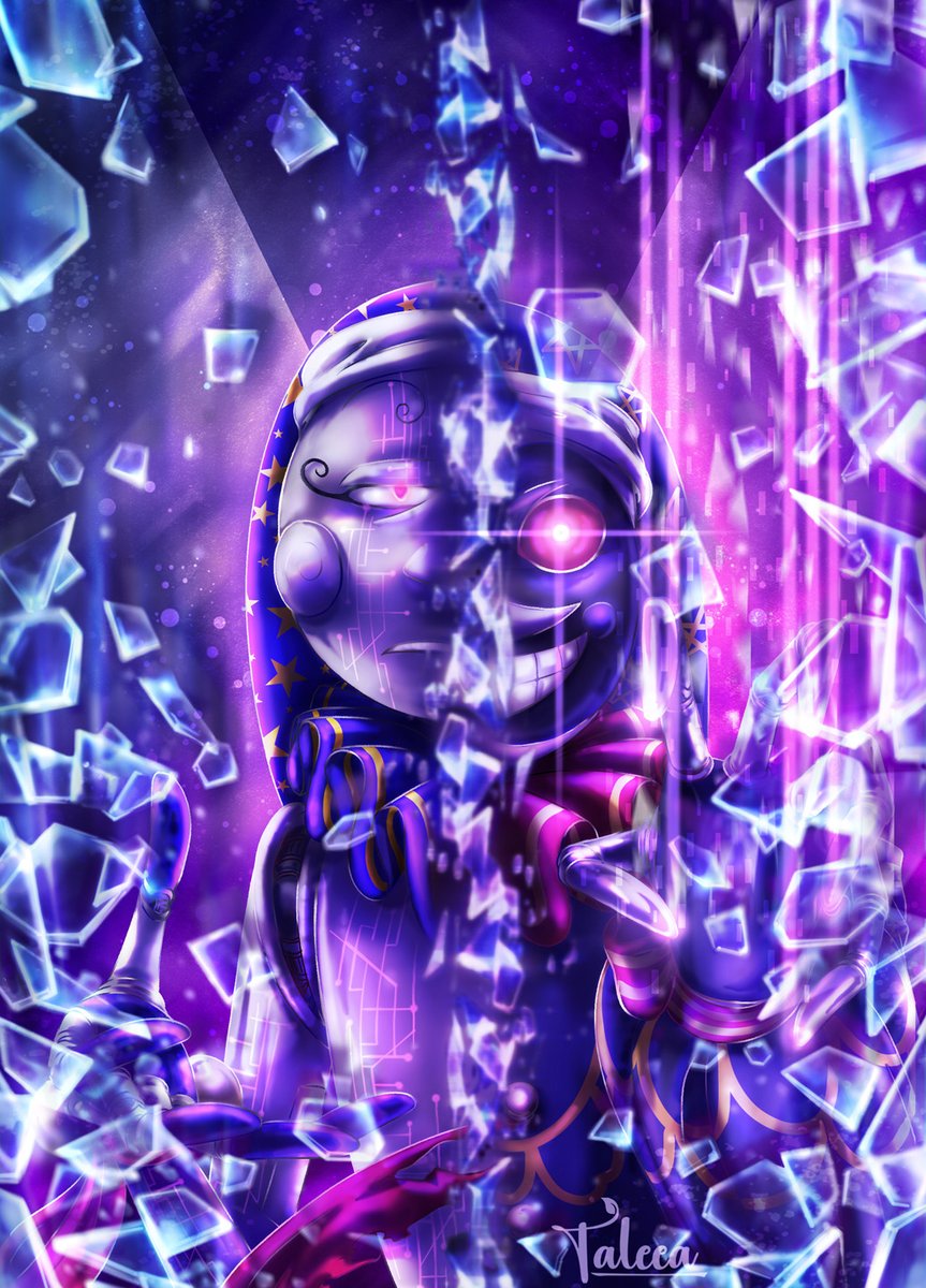 Done with the Nexus-art and really happy about how it turned out. >3 I love painting glass and who cares if it's not perfect when it's so much fun? #FNAF #securitybreach #TSAMS #SAMS #SunandMoonShow #Nexus #DarkSun #Ruin #daycareattendant