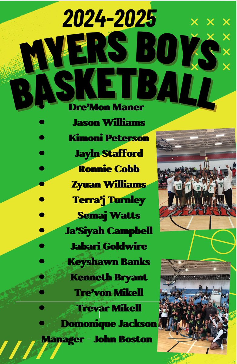 Congratulations to the 24-25 Myers Boys Basketball Team! We can’t wait to see you all ball out this season! 

#thebestmiddleschoolinsavannah #gogators #gatornation #studentsfirst