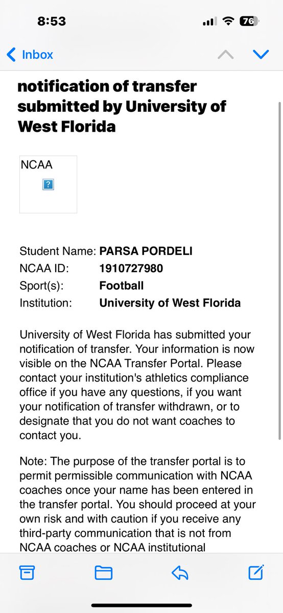 After much thought and consideration, I have entered the transfer portal with two years of eligibility remaining. Grateful for my time at UWF, looking forward to the next chapter.