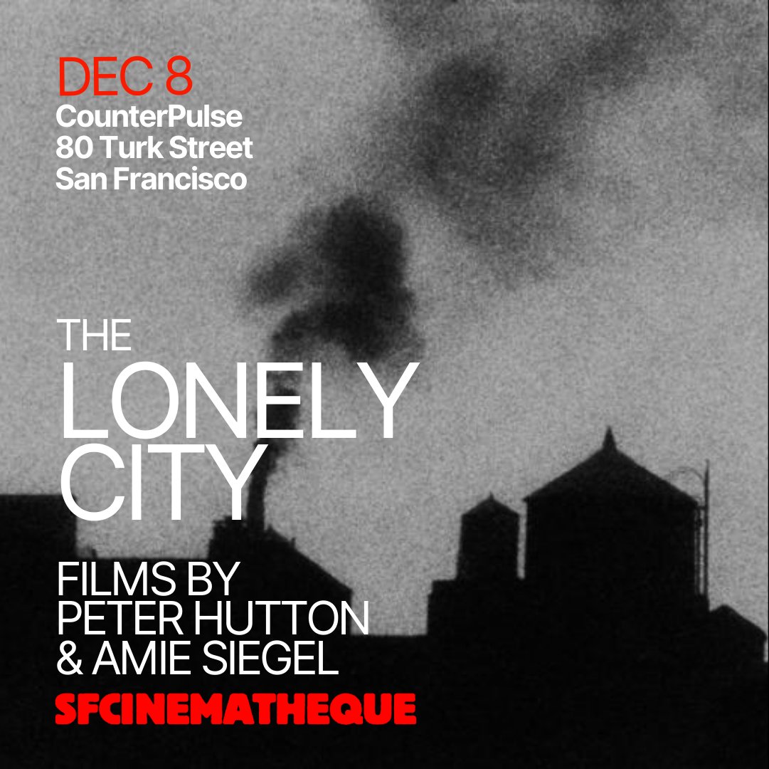 San Francisco Cinematheque (@sfcinematheque) on Twitter photo SUNDAY! Films by #PeterHutton & #AmieSiegelâ
THE LONELY CITYâ
December 8 <a href="/CounterPulse/">CounterPulse</a>â
bit.ly/4ezF6RI
pictured: Budapest Portrait (Memories of a City) (1986) by Peter Huttonâ
#sfcinematheque #experimentalfilm SUNDAY! Films by #PeterHutton & #AmieSiegelâ
THE LONELY CITYâ
December 8 <a href="/CounterPulse/">CounterPulse</a>â
bit.ly/4ezF6RI
pictured: Budapest Portrait (Memories of a City) (1986) by Peter Huttonâ
#sfcinematheque #experimentalfilm