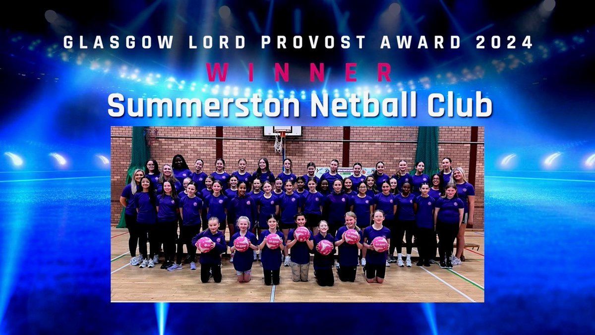 Glasgow Sport (@glasgow_sport) on Twitter photo And the Glasgow Lord Provost Award for 2024 goes to… <a href="/SummerstonNC/">Summerston Netball Club</a>.
Forming 1 year ago, they are inspiring women & girls across the community to be active & volunteer, offering an opportunity to connect & positively impacting the wellbeing of girls #GSAwards <a href="/NetballScotland/">Netball Scotland</a> And the Glasgow Lord Provost Award for 2024 goes to… <a href="/SummerstonNC/">Summerston Netball Club</a>.
Forming 1 year ago, they are inspiring women & girls across the community to be active & volunteer, offering an opportunity to connect & positively impacting the wellbeing of girls #GSAwards <a href="/NetballScotland/">Netball Scotland</a>