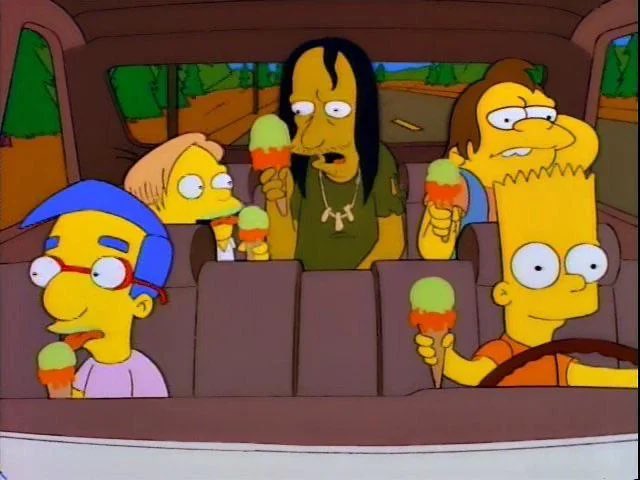 Bart and others having ice cream