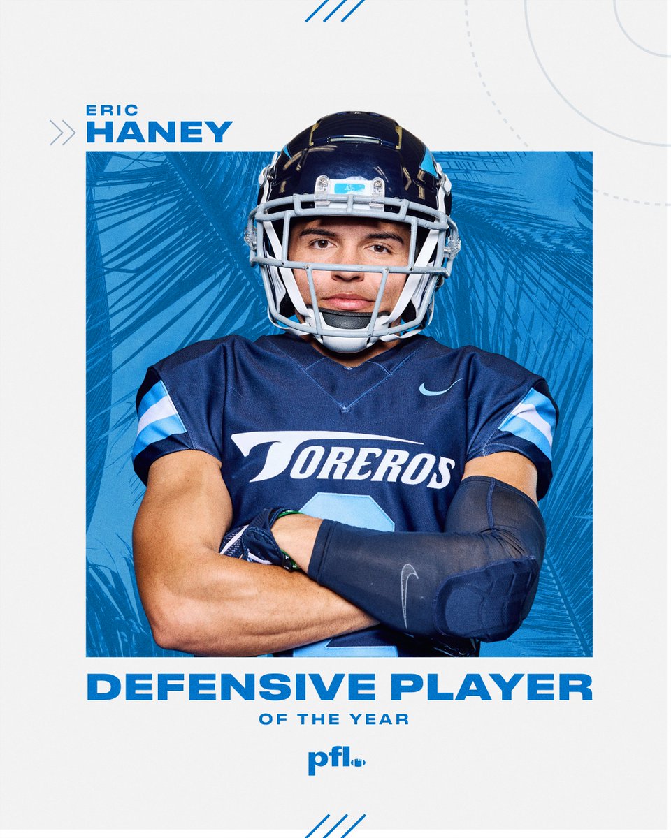 San Diego Football (@usdfootball) on Twitter photo Time and time again, Eric Haney stepped up when the lights got bright and his team needed him most.
And now, he's your 2024 <a href="/PFLNews/">Pioneer Football</a> Defensive Player of the YEAR!
#GoToreros Time and time again, Eric Haney stepped up when the lights got bright and his team needed him most.
And now, he's your 2024 <a href="/PFLNews/">Pioneer Football</a> Defensive Player of the YEAR!
#GoToreros