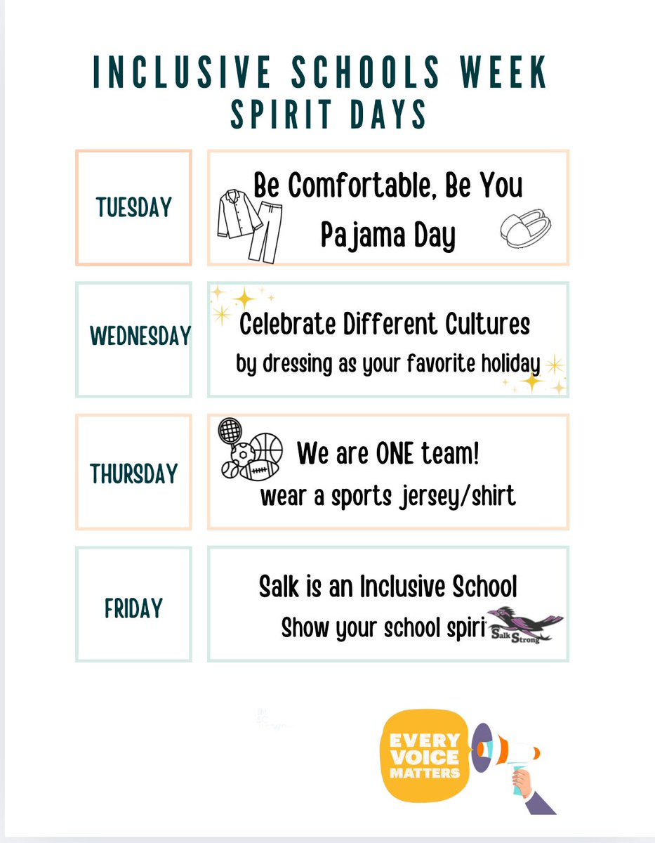 JSMS support inclusive schools week by participating in our spirit days this week!!