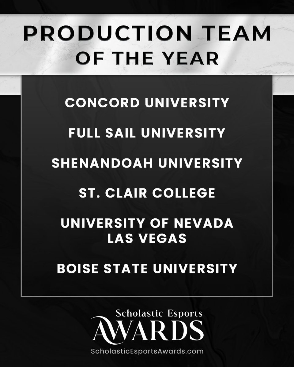 ScholasticEA's tweet image. Production Team of the Year Award