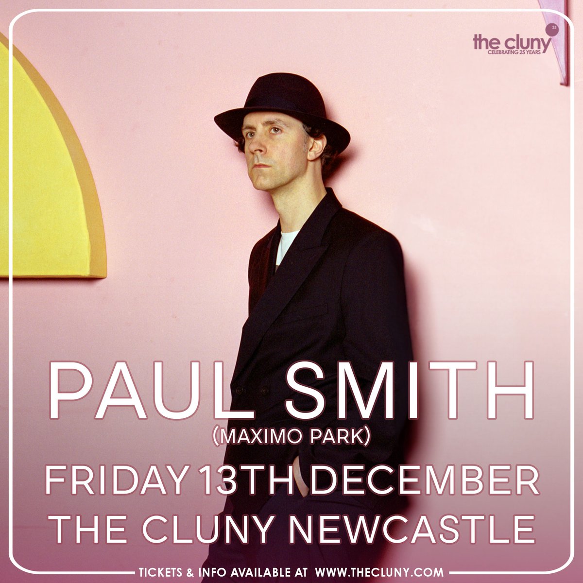 Intimate solo gig alert! On Friday December 13th, I'll take to @thecluny stage with just a guitar for company. It's a tenner a ticket, as part of the venue's 25th birthday celebrations, so spread the word! ticketweb.uk/event/paul-smi…