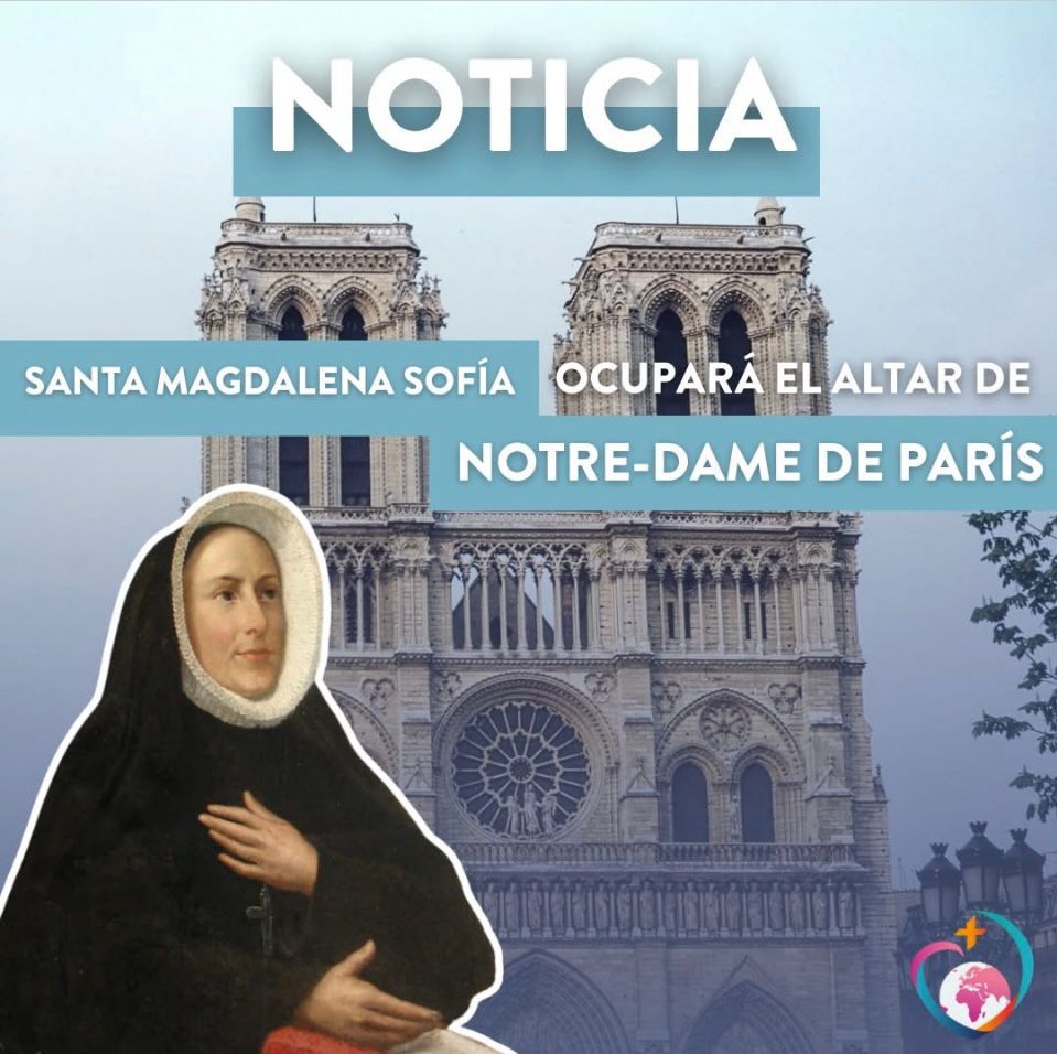 CSC_Granada's tweet photo. ¡Gran noticia!
Este año en el que se cumple el centenario de la canonización de nuestra fundadora, Santa Magdalena Sofía Barat, recibimos la noticia de que sus reliquias serán depositadas en el altar mayor de Notre- Dame en París.
#magdalenasofíabarat #notredameparis #FESB https://t.co/lH4U5f3hTp