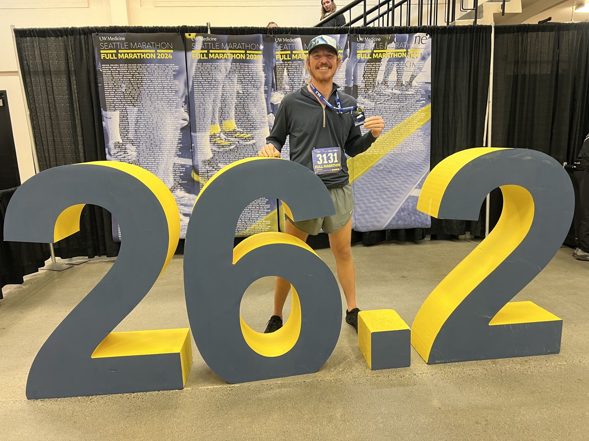 Cole DeForest (@coledeforest) on Twitter photo Professors often tell graduate students that “Your PhD is a #marathon, not a sprint”.
Having now run the 2024 <a href="/SeattleMarathon/">UW Medicine Seattle Marathon</a> (many years after finishing a PhD), I now actually feel qualified to make such a statement.
<a href="/UWMedicine/">UW Medicine</a> Professors often tell graduate students that “Your PhD is a #marathon, not a sprint”.
Having now run the 2024 <a href="/SeattleMarathon/">UW Medicine Seattle Marathon</a> (many years after finishing a PhD), I now actually feel qualified to make such a statement.
<a href="/UWMedicine/">UW Medicine</a>