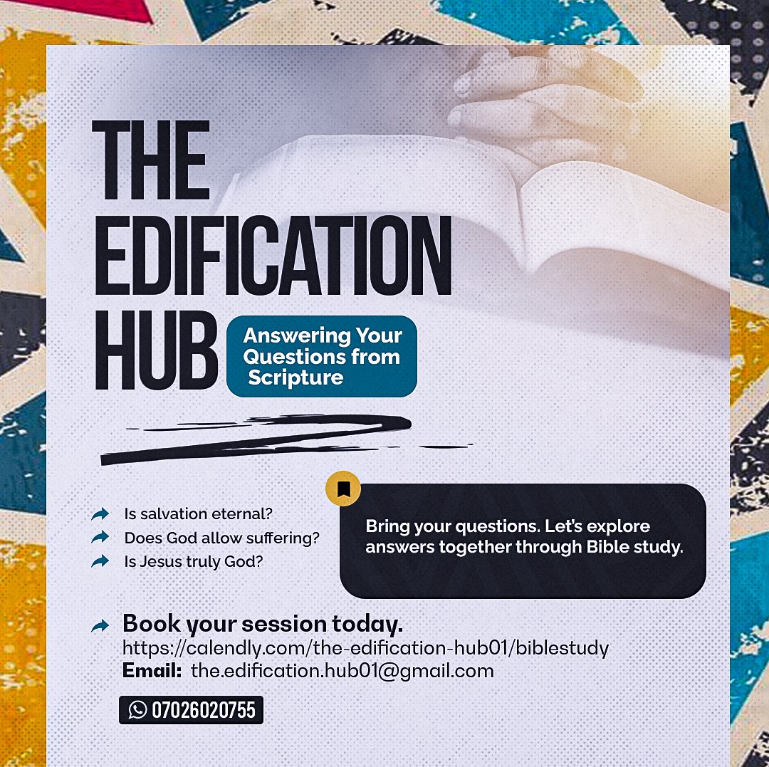 Edificationhub's tweet photo. God wants to be known. Come with your questions, let’s look through the scriptures together. https://t.co/MK2vWRyDjY