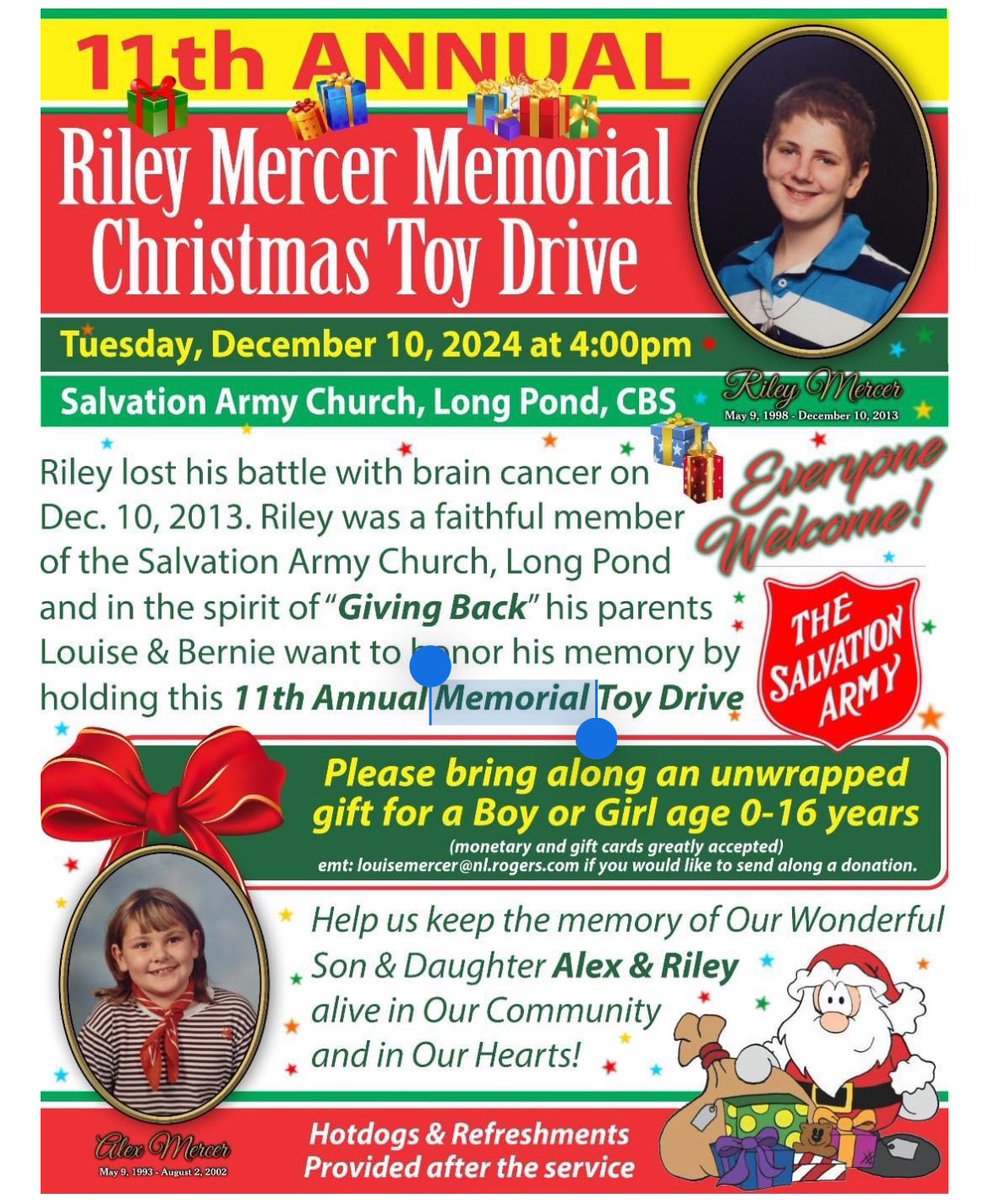 Calling all VJH family &amp; friends as we participate in the 11th Annual Riley Mercer Christmas Toy Drive🎅Please remember to bring a toy to school this week to help us spread joy this holiday season 🎁<a href="/VillanovaSchool/">Villanova Jr. High</a> @mscollinsvjh <a href="/dlambe4nleduc/">Dale Lambe</a>