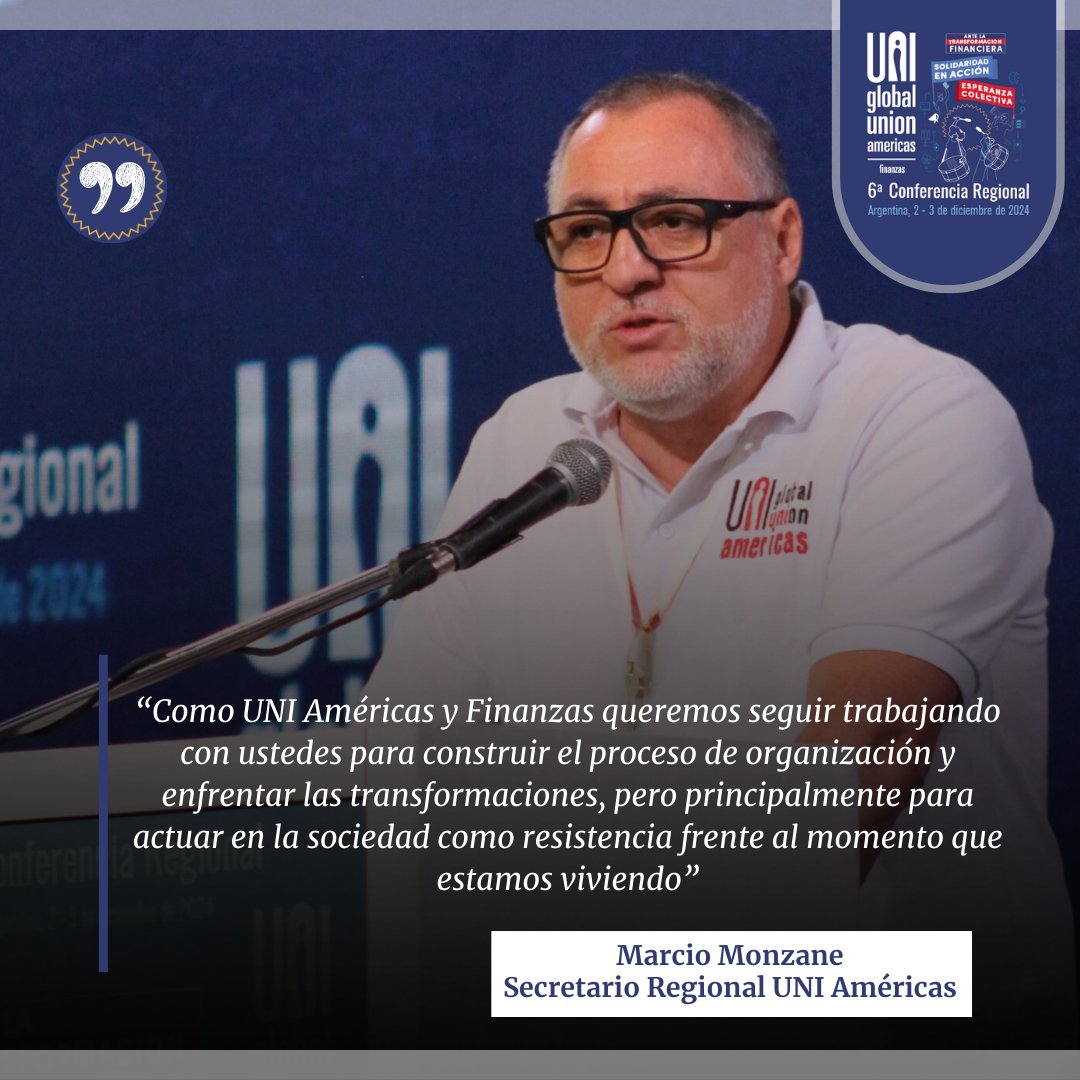 1ra jornada Conferencia de UNI Américas Finanzas 💪🏾

Las afiliadas debatieron sobre la acción sindical necesaria para enfrentar el impacto de las transformaciones tecnológicas para que lxs trabajadorxs tengan su voz en mesas de discusión para una transición tecnológica justa.