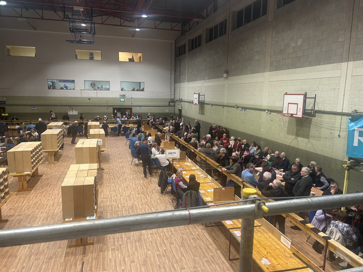 NewsonNS's tweet image. 60 hours later since the first boxes were open here in Cavan, we see the finish line in front of us. We will have the last count here this hour. Tune in on air or online. #SSNSGE24 #CAVANMONAGHAN 
#GeneralElection2024
