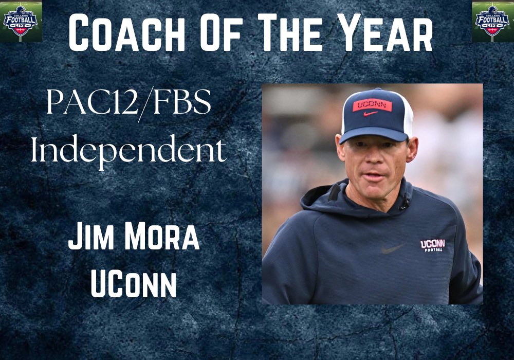 College Football FBS Independent/PAC12 Coach Of The Year

<a href="/CoachJimMoraFB/">Jim Mora</a> 
<a href="/UConnFootball/">UConn Football</a>