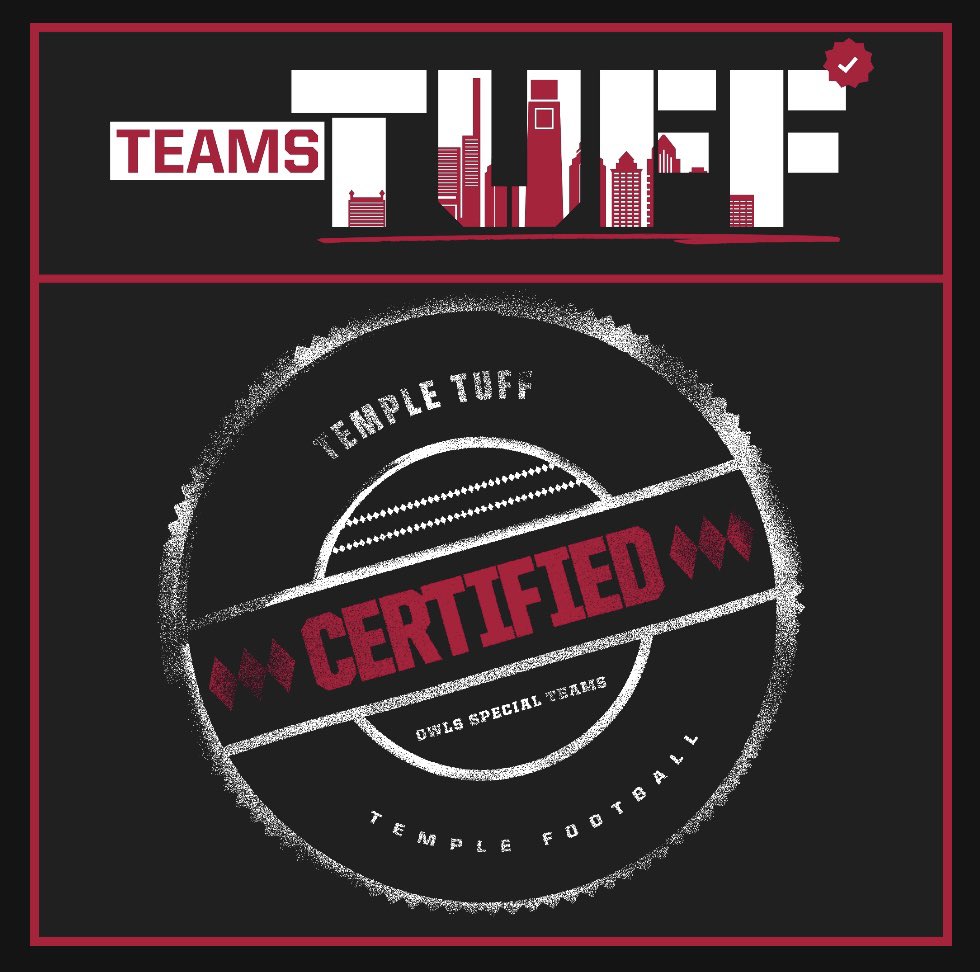 CoachScheier's tweet photo. BUILDING SOMETHING SPECIAL!
Inherited Special Teams Units that ranked 130th out of 130 FBS schools and 11th of 11 in the American Athletic Conference per ESPN's S.T. Efficiency rankings. WE CURRENTLY rank 56th out of 134 FBS schools and 6th out of 14 in the American. #TeamsTUFF📈 https://t.co/ls9p68Bd8z