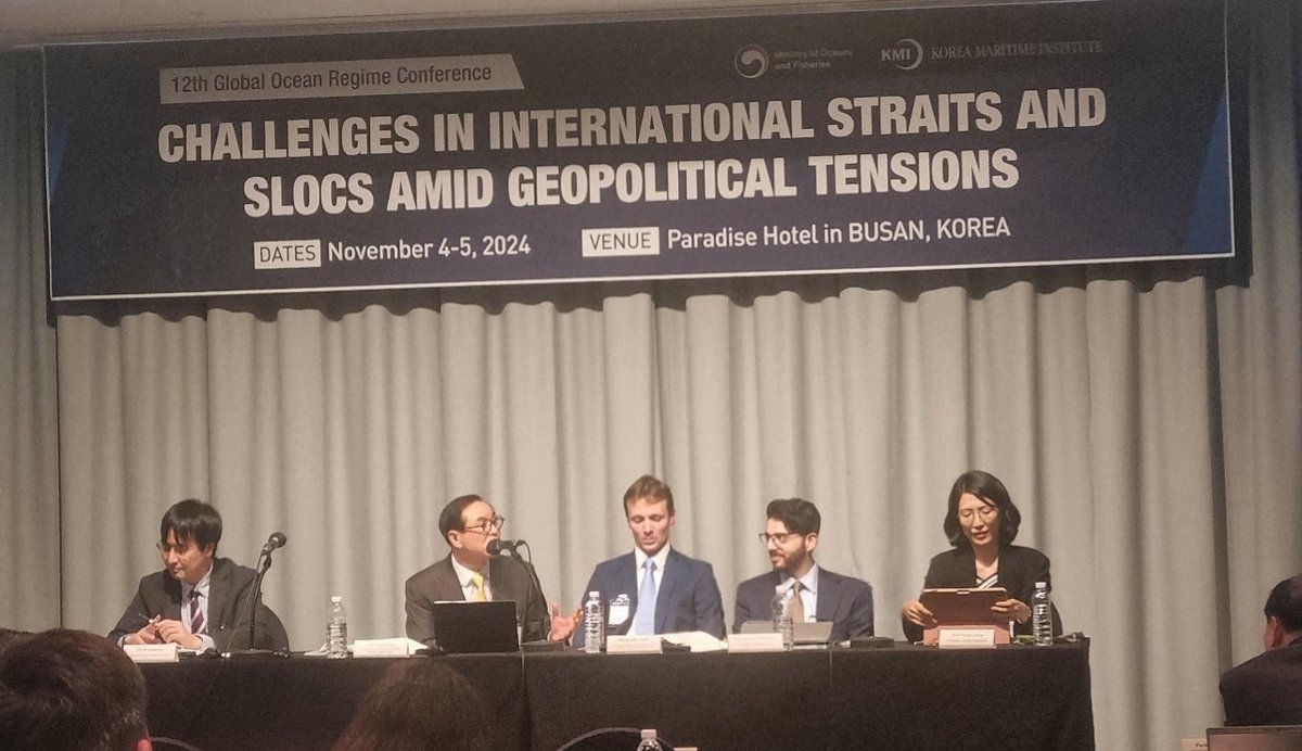 Constantinos Yiallourides (@constantinyiall) on Twitter photo It was a privilege to participate alongside distinguished colleagues at the Global Ocean Regime Conference, held in Busan last month. I spoke on #maritimedisputes in the #MediterraneanSea & how they are linked to #energy & maritime #security.
#LawoftheSea <a href="/BIICL/">BIICL</a> <a href="/Macquarie_Uni/">Macquarie University</a> It was a privilege to participate alongside distinguished colleagues at the Global Ocean Regime Conference, held in Busan last month. I spoke on #maritimedisputes in the #MediterraneanSea & how they are linked to #energy & maritime #security.
#LawoftheSea <a href="/BIICL/">BIICL</a> <a href="/Macquarie_Uni/">Macquarie University</a>