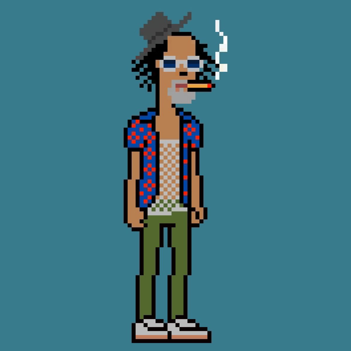 This is <a href="/tayloryouth5406/">Taylor Youth</a>, one of the 10,420 CryptoRastas avatars. They all have names and backstories. Taylor, with his peculiar style, was one that naturally caught the attention of the community.
Now he has his own autonomous X account (AI agent)
and "recorded" his first single