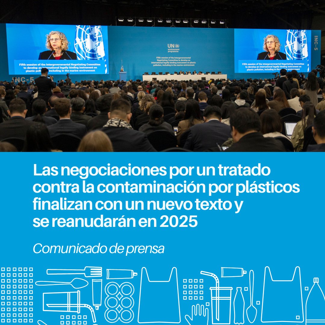 "Es innegable lo necesario que es este tratado para el mundo".

Se avanzó en el #INC5, pero el trabajo para finalizar un #TratadoDePlásticos continúa.

"Debemos vivir #SinContaminaciónPorPlásticos, y debemos hacerlo cuanto antes".
<a href="/andersen_inger/">Inger Andersen</a>: unep.org/es/noticias-y-…