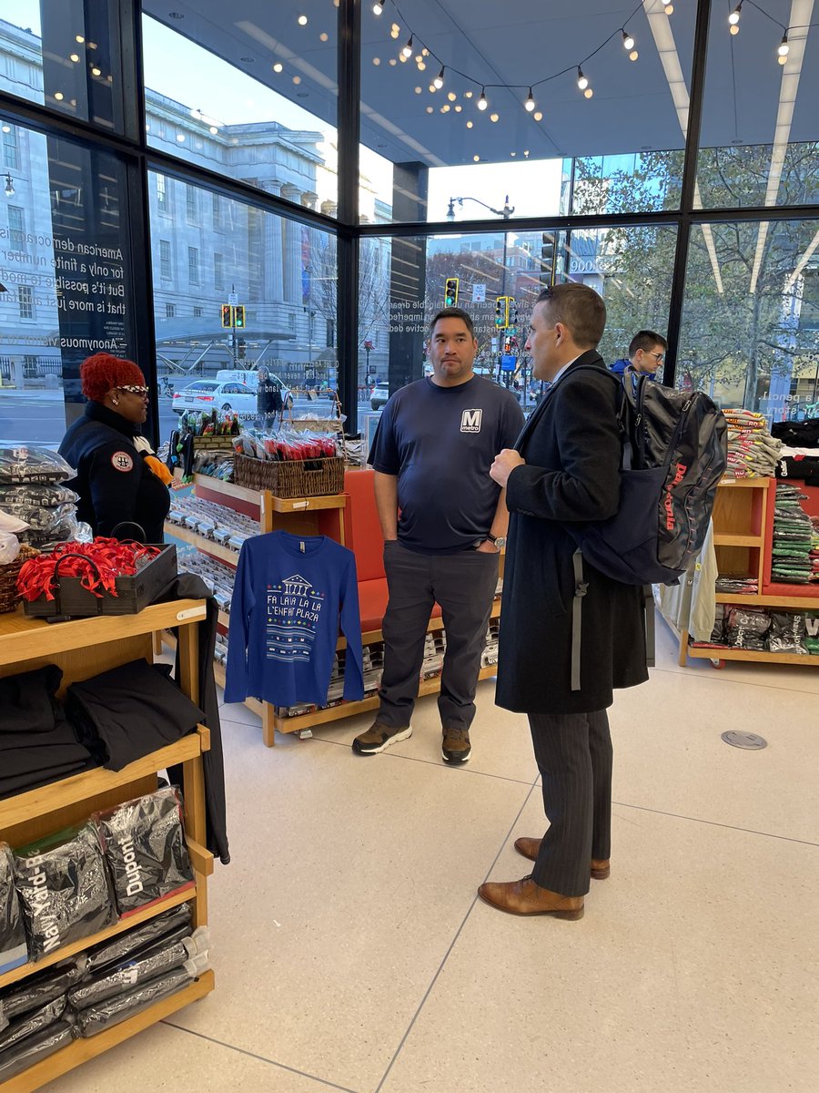 wmataGM's tweet photo. Stopped by and picked up some great Metro merch @wmata Holiday Pop-up shop @dccl. Been busy for 3 days but still lots of fun things available to show #yourmetro Pride including some limited edition sweaters. The team is having fun interacting with customers so pls say hi. #wmata https://t.co/vuRuVGIAdg