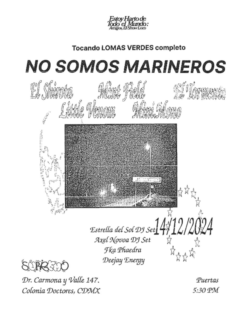 CAMBIO DE VENUE (CAMBIO DE LUGAR)🚨🚨🚨🚨 Por razones ajenas a la organización, las bandas y los actos, el show del 14 de Diciembre cambia de sede a Supremo ubicado en la calle Dr. Carmona y Valle 147, colonia doctores, Ciudad de México.