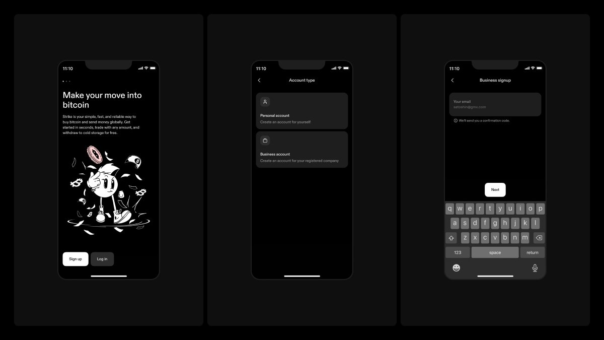 Ready to get started with a Strike Business account? You can now create business  accounts directly in the Strike app! Simply sign up & set up your account  in a few taps.