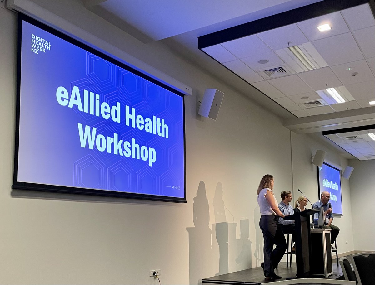 Fantastic thought provoking discussion panel at the @HINZ_NZ Digital Health Week eAllied Health Workshop - Bringing AI to Life: Practical Strategies for Integrating AI into Clinical Practice - Andrew Ingersol, Rosie Dobson &amp; Garry Dillon #AlliedHealth #eAlliedHealth #DHWNZ2024