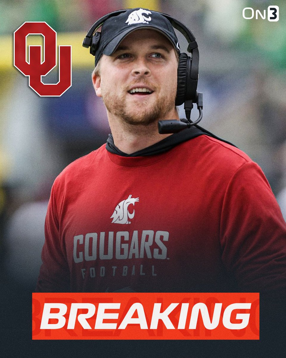 On3 (@on3sports) on Twitter photo BREAKING: Oklahoma has hired Washington State OC Ben Arbuckle as its next offensive coordinator, <a href="/PeteNakos_/">Pete Nakos</a> reports.
on3.com/news/college-fโฆ BREAKING: Oklahoma has hired Washington State OC Ben Arbuckle as its next offensive coordinator, <a href="/PeteNakos_/">Pete Nakos</a> reports.
on3.com/news/college-fโฆ