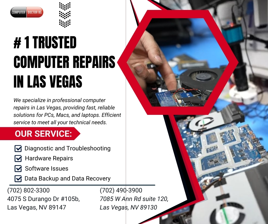 compdocbg's tweet image. Need computer repairs in Las Vegas? Computer Doctor BG is your #1 trusted choice for PC, Mac, and laptop issues. Fast, reliable service!

#ComputerRepairs #LasVegasTech #PCRepairs #MacRepairs #TechSupport