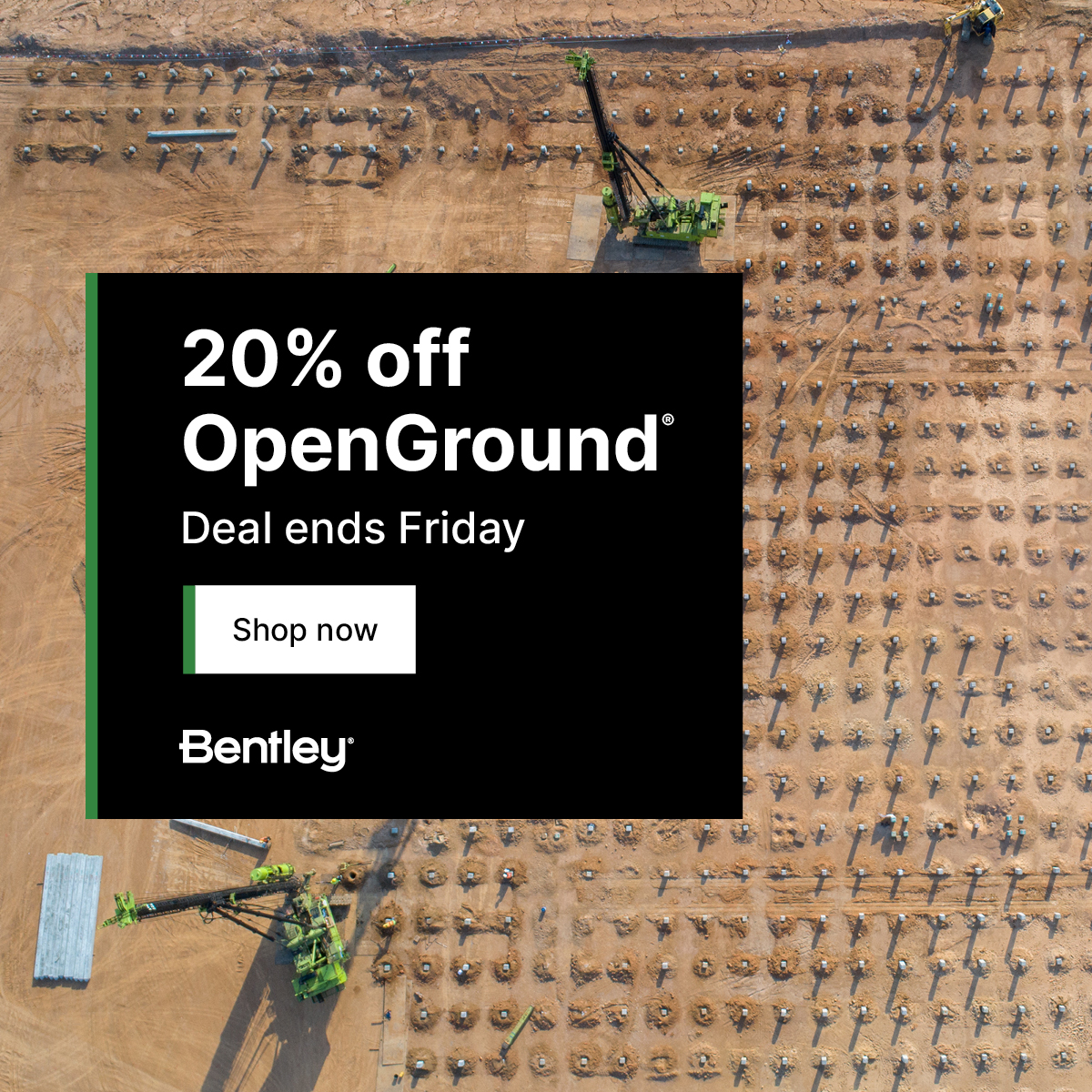 OpenGroundGIM's tweet image. 🚨 Get 20% off OpenGround on Bentley&apos;s eStore during Cyber Week. Shop now at en.virtuosity.com/software/.

Elevate your work with proven infrastructure engineering software. Don’t wait, deal ends Friday. 

#BentleyCyberWeek #Geotechnical #OpenGround