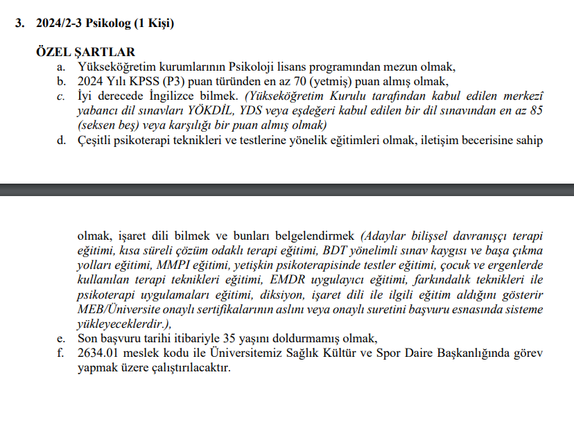 Psikolog Ali Ramazan (@raliyigit) on Twitter photo Bu ne demek? İzmir Demokrasi Üniversitesi alımlarında resmen torpil dönüyor. Aranan şartlara bakın. Sadece alınacak kişinin ismini yazmamışlar ayıp olmasın diye. Buna dur diyecek bir derneğimiz var mıdır acaba? <a href="/TPDBilgi/">Türk Psikologlar Derneği</a> Bu ne demek? İzmir Demokrasi Üniversitesi alımlarında resmen torpil dönüyor. Aranan şartlara bakın. Sadece alınacak kişinin ismini yazmamışlar ayıp olmasın diye. Buna dur diyecek bir derneğimiz var mıdır acaba? <a href="/TPDBilgi/">Türk Psikologlar Derneği</a>